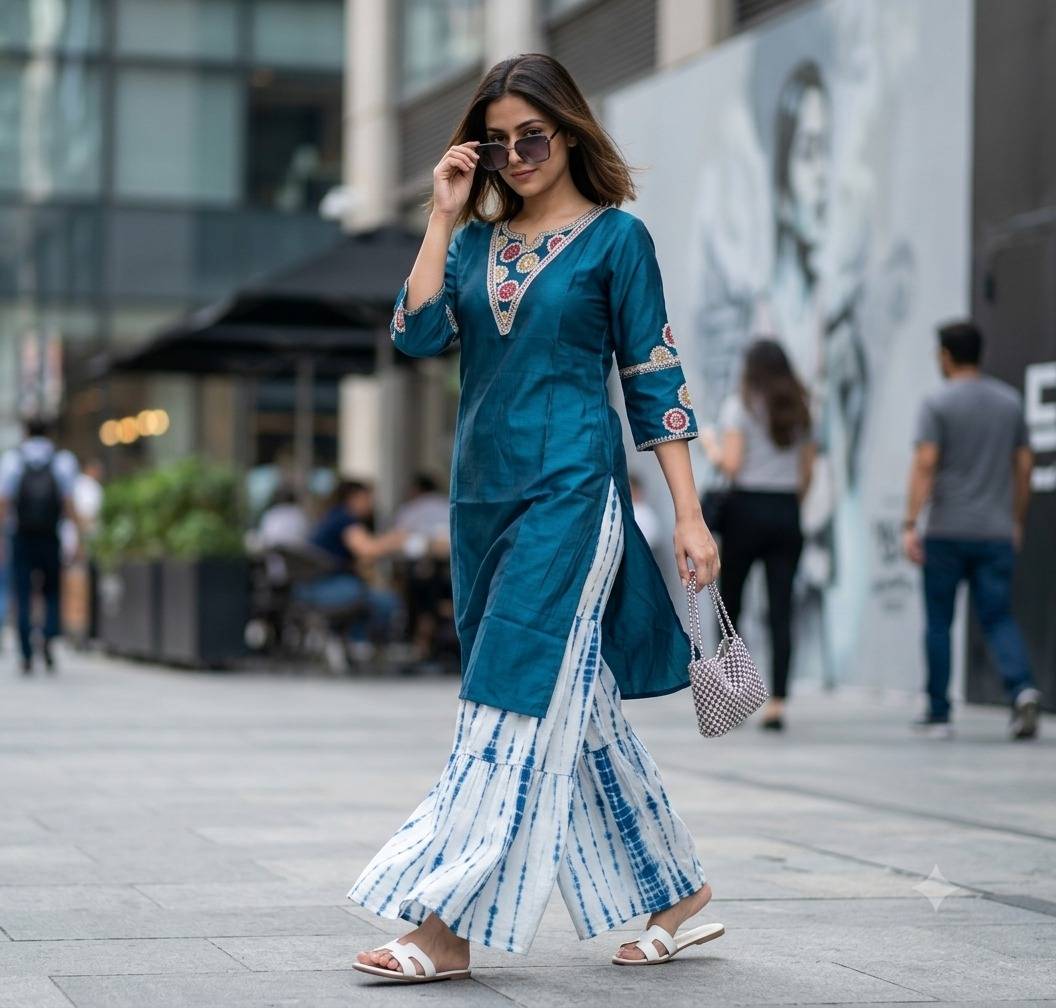 TRENDY STYLE By Fashid Wholesale Stylish Beautiful Colourful VERTICAN COTTON Kurti At Wholesale Price